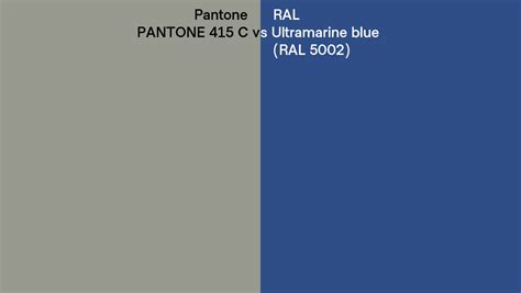 Pantone 415 C Vs Ral Ultramarine Blue Ral 5002 Side By Side Comparison