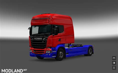 Check out paint splash simulator. Two-tone paint for Scania RJL mod for ETS 2