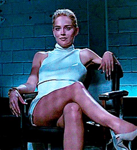 Sharon stone is being interrogated by cops, including michael douglas, when she throws all the men off their game by uncrossing, and then the scene wasn't in the original script for basic instinct. Amanda Holden FLASHED Rylan Clark-Neal and no one can deal