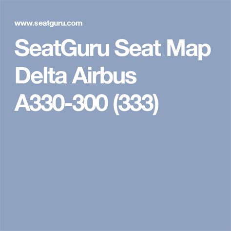 Delta Airbus A330 300 Seating Chart A Visual Reference Of Charts