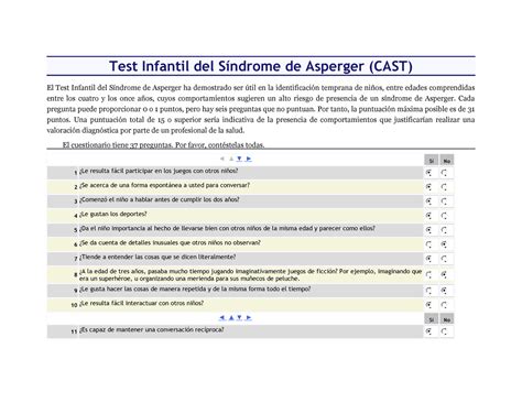 Teste Sindrome De Asperger