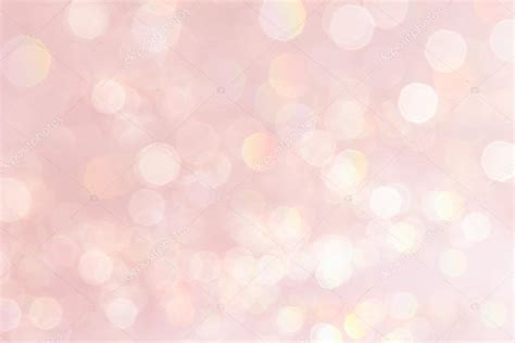 Bokeh Soft Pastel Pink Background With Blurred Golden Lights Stock