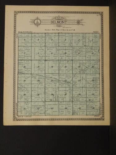 Nebraska Otoe County Map Belmont Precinct Township 1912 L748 Ebay
