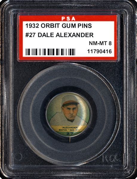 1932 Orbit Gum Pins Pr2 Dale Alexander Psa Cardfacts