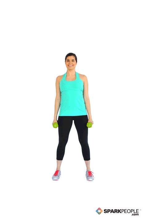 Dumbbell Squats With Hammer Curls Exercise Demonstration Sparkpeople