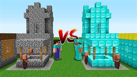 Noob Village Vs Pro Village Battle Minecraft Noob Vs Pro Youtube