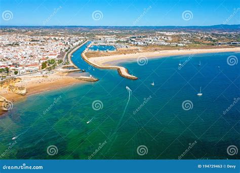 Aerial From The City Lagos In The Algarve Portugal Stock Image Image