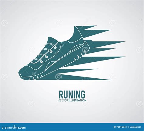 Running Shoes Design Fitness Concept White Background Stock Vector