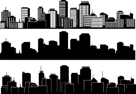city silhouette skyline building black and white city silhouette png download 1000 697
