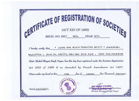 Certificate Of Registration Eric Sanderson