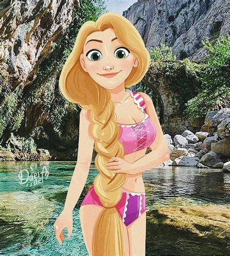 Some colors have been altered. Rapunzel in her new pink and purple swimsuit | Disney ...