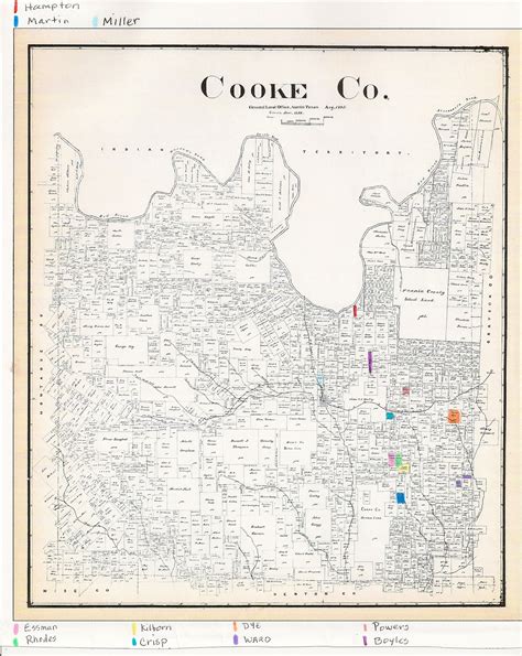 Gainesville Texas 1862 1895 Cooke County Map