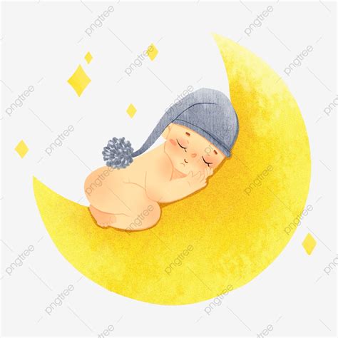 Sleeping Moon Clipart Transparent Background Baby Sleeping On The Moon