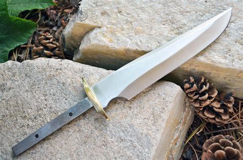 Custom Blank Knife Blade Modified Fighter Wbrass