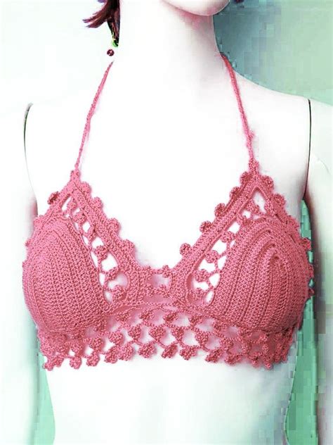 Parte Superior Del Bikini Coral Crochet Por WomensScarvesTrend Crochet