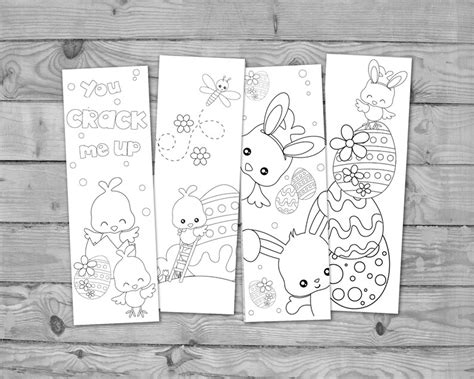 Printable Easter Bookmarks Coloring Student Ts Printable Etsy