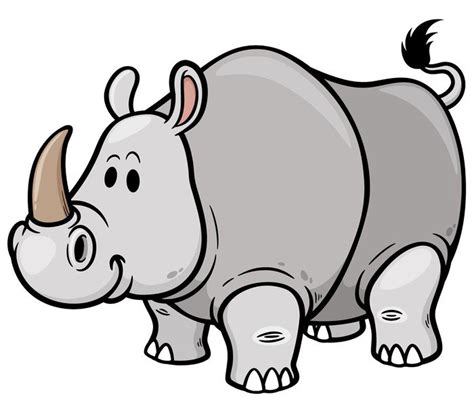 Vinilo Pixerstick Ilustración Del Vector Del Rinoceronte De Dibujos