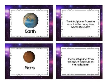Solar System Matching Game By Thehipsterhandouts TPT