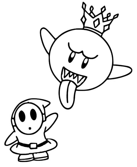 Shy Guy Mario To Color Coloring Page Free Printable Coloring Pages