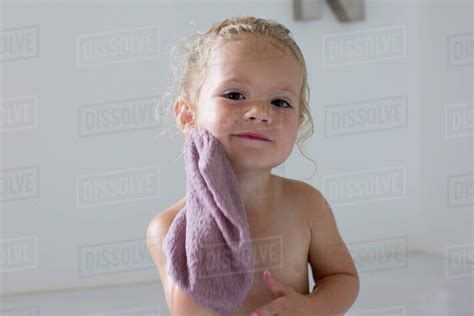 Babe Girl Taking Bath Stock Photo Dissolve