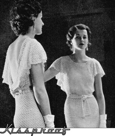 Items Similar To Vintage S Crochet Wedding Dress Pdf Pattern