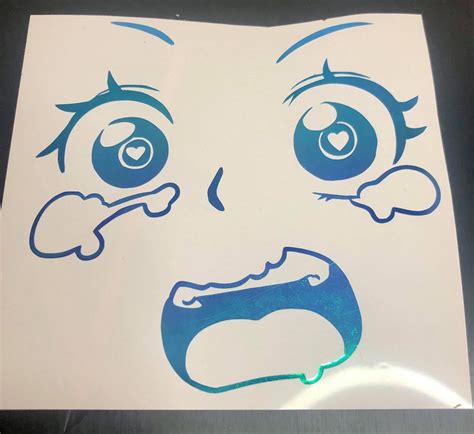Ahegao Face Holographic Decals Ahegao Face Stickers Car Etsy