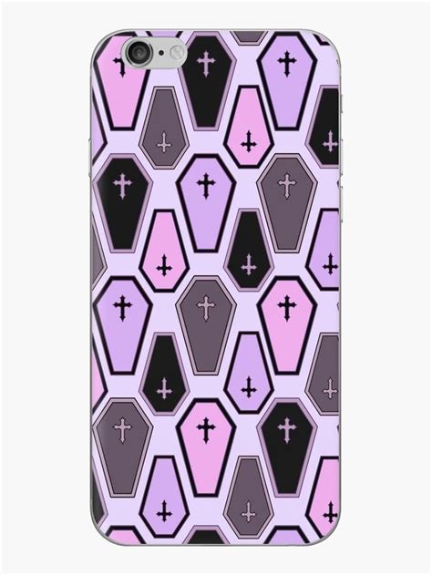 Pastel Coffin Pattern Iphone Skin By Samantha Little Goth Phone Case