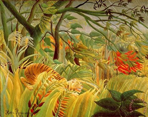 Henri Rousseau Tiger In A Tropical Storm Art Print For Sale
