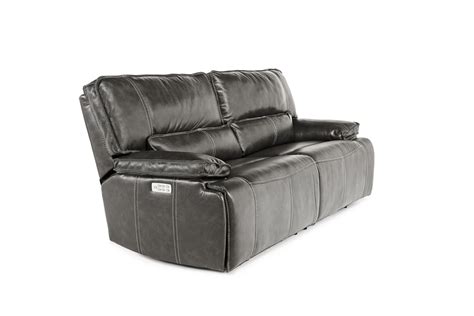 Sofia 3 Power Sofa In Gray Leather Mor Furniture