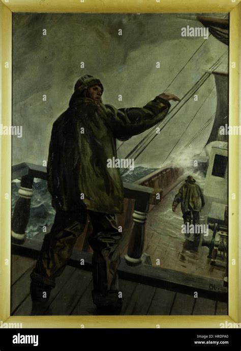 Christian Krohg Untitled Sailor On A Ship Deck In A Storm 8285