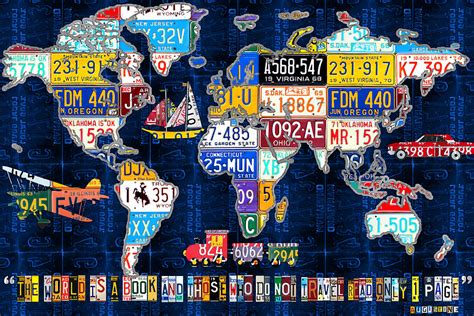 A brief look into who is licenseplates.tv and what it is that we do. License Plate Map of the World Travel Recycled Vintage Art ...