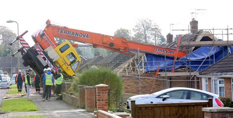 Crane Crash 27 Tonne Machine Collapses On Top Of Home While Owners Are