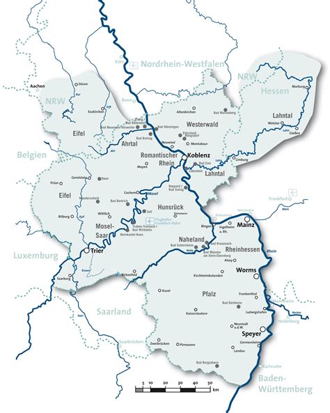 Kein angebot verpassen · zeit und nerven sparen Karte der touristischen Regionen in RLP