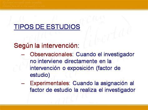 Tipos De Estudios Diseño De Una Investigación