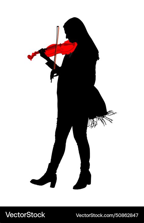 Woman Playing Violin Silhouette Royalty Free Vector Image