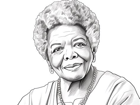 Beautiful Maya Angelou Coloring Design Coloring Page