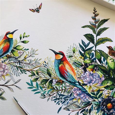 When threatened, these birds will flare and twitch their bold red crest as they slowly rotate their head back and forth. Tropical Birds Print By Charlotte Jones Design ...