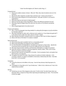 What inspired martin luther king jr. Letter From Birmingham Jail Worksheet Answer Key Pdf - A ...