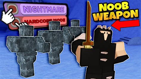 Using Noob Sword On Nightmare Winter Outpost Roblox Dungeon Quest