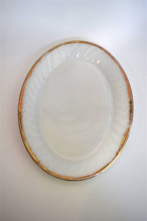 Vintage Fire King Milk Glass Serving Plate Etsy Vintage Fire King