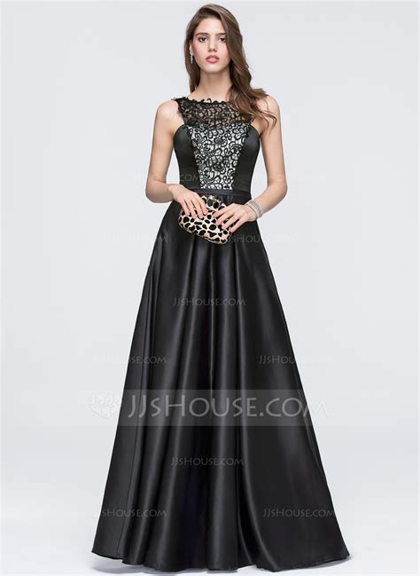a line princess scoop neck floor length satin prom dresses 018093790 prom dresses jj s house