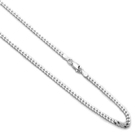 men 4mm 925 sterling silver italian solid curb link chain necklace made in italy ebay