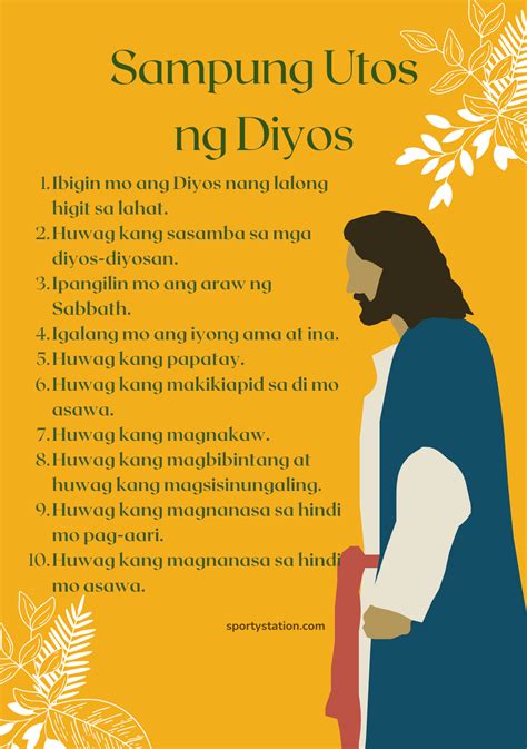 Sampung Utos Ng Diyos English At Tagalog Version Mula Sa Bibliya My