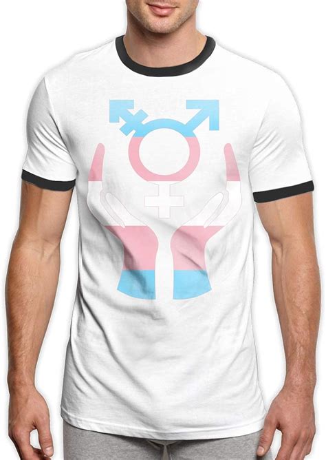 Support Transgender Rights Men S Short Sleeve Tee Contrast T Shirt Tees Casual Clothing