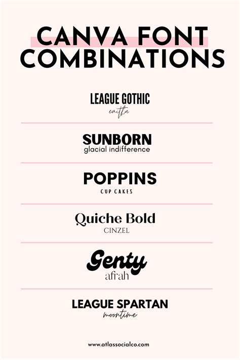 20 Canva Font Pairings For Bloggers Font Combinations Font Pairing
