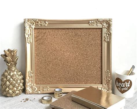 Small Gold Corkboard Small Gold Vintage Style Cork Board Small Gold