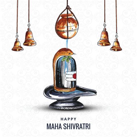Beautiful Happy Maha Shivratri Greeting Card With Shivling Background
