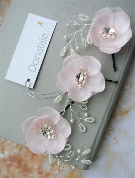 Pink Wedding Hair Pins Bridal Hair Pin Bridesmaid Hair Pins Etsy Uk Fabric Flowers Diy