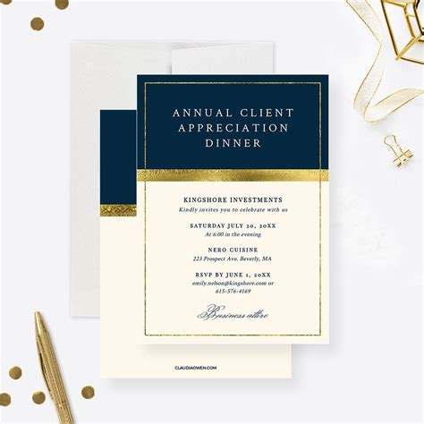 Corporate Dinner Party Invitation Professional Event Invite Elegant