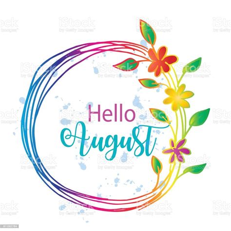 Hello August Stock Illustration - Download Image Now - iStock